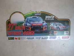 PLAQUE DE RALLYE    27 EME RALLYE NATIONAL VOSGIEN  2012 - Rallyeschilder