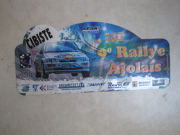 PLAQUE DE RALLYE    9 EME RALLYE AJOLAIS  2011 - Rallye (Rally) Plates