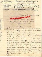 49 - ANGERS-RARE LETTRE MANUSCRITE SIGNEE   LALLEMAND-ENGRAIS CHIMIQUES-USINE DES GAUBOURGS-7 RUE ANJOU-1899 - 1800 – 1899