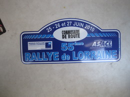 PLAQUE DE RALLYE    55 EME RALLYE DE LORRAINE 2010 - Plaques De Rallye