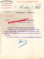 39- SAINT VICTOR DE CESSIEU- LETTRE MORTIER FILS-PAPIERS PAILLE-MANUFACTURE PAPETERIE - PAPIER DE PLIAGE-1910 - Imprimerie & Papeterie