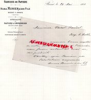 72- BESSE SUR BRAYE- RARE LETTRE MANUSCRITE SIGNEE NUMA MUNIER & FILS- FABRIQUE PAPIERS- PAPETERIE-1901 - Imprenta & Papelería