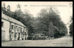 CP   Spa   --   Restaurant De La Sauvenière Et Route Vers Malchamps  --  Animé - Spa