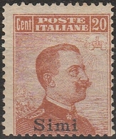 SIMI – 385 ** 1917 – F.lli D’Italia Soprastampati N. 9.MH - Ägäis (Simi)