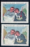 France - N° 1494 - 1 Exemplaire Ceinture Bleutée + 1 Normal En Brun , Neufs ** - Ref VJ68 - Ungebraucht