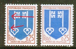 France - N° 1469 - 1 Exemplaire Coulée De Brun + 1 Normal , Neufs ** - Ref VJ70 - Unused Stamps