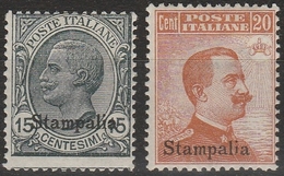 STAMPALIA – 390 ** 1921-22 – F.lli D’Italia Soprastampati N. 10/11. MNH - Egeo (Stampalia)