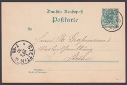 P 20 , Bedarf "Berlin P.E.8", KBHW : 319, Nach Stettin - Tarjetas