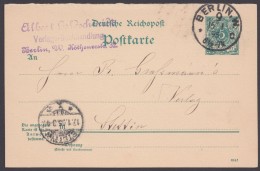 P 31 A F, Bedarf "Berlin W.9", 16.1.95, KBHW : 344 - Tarjetas