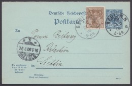P 41 I F, MiF Mit Germania/Reichspost, Bedarfs-Fernkarte "Berlin N.58" - Postcards