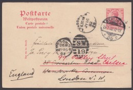 P 65 Y, Bedarf "Berlin", 15.7.02 Nach England, Noch Nachgesandt - Briefkaarten