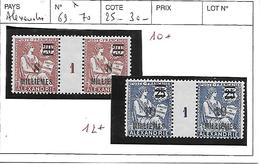 ALEXANDRIE  N° 69.70 * MILLESIME 1 COTE : 25 ET 30 € - Unused Stamps