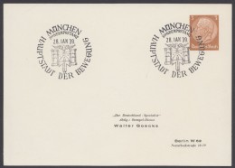 PP 122 , Propaganda-Stempel "München", Hauptstadt Der Bewegung, 28.1.39 - Cartes Postales