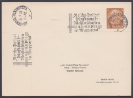 PP 122 , Propaganda-Stempel "Wuppertal-Elberfeld" Reichs-Polizei-Fünfkampf, 1938 - Private Postwaardestukken