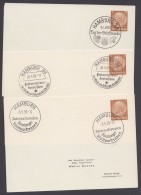 PP 122 , Propaganda-Stempel "Hamburg", 3 Karten Mit Versch. Sst Aus 1939, Dabei Stadtparkrennen - Private Postal Stationery