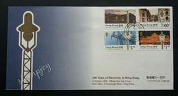 Hong Kong China 100 Years Of Electricity 1990 Electric (stamp FDC) - Briefe U. Dokumente