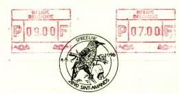 BIRDS-PICTORIAL POSTMARK ON MACHINE CANCELLED COVER-BELGIUM-1996-BX1-351 - Spechten En Klimvogels