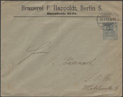 Allemagne 1903. Enveloppe, Entier Timbré Sur Commande. Brauerei F. Happold, Hasenhaide Berlin. Brasserie - Beers