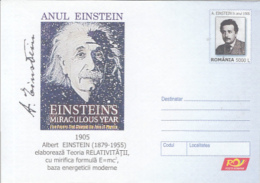 70615- ALBERT EINSTEIN, SCIENTIST, COVER STATIONERY, 2005, ROMANIA - Albert Einstein