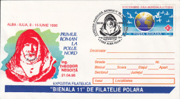 70637- THEODOR NEGOITA, FIRST ROMANIAN AT NORTH POLE, ANTARCTIC EXPEDITION, SPECIAL COVER, 1995, ROMANIA - Expéditions Arctiques