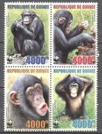 Guinea 2006, WWF, Chimmpanzees, 4val - Chimpanzees