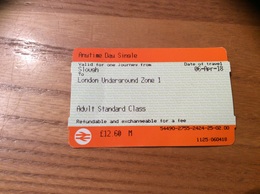 Ticket De Transport Londres « London Underground Zone 1 - Adult Standard Class / SMALL TALK SAVES LIVES SAMARITANS » - Europe