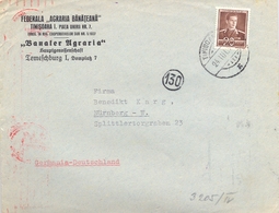 1941 , RUMANIA , TIMISOARA - NÜRENBERG , SOBRE CIRCULADO , CENSURA RUMANA Y ALEMANA - Cartas & Documentos