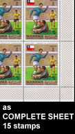 MANAMA 1970 World Cup Chile 1962 Flags 80Dh COMPLETE SHEET:15 Stamps Football Soccer [feuilles] - Stamps