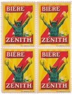 FRANCE - Vignettes Publicitaires "Bière Zénith" - Bloc De 4 - Andere & Zonder Classificatie