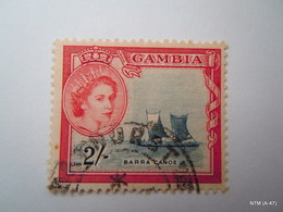 GAMBIA 1953. Queen Elizabeth II, Woman Farming And Barra Canoe, 1s & 2s. SG178 & SG180 - Gambia (...-1964)