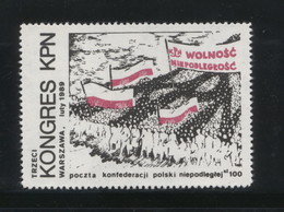 POLAND SOLIDARNOSC SOLIDARITY KPN 1989 3RD KPN CONGRESS POLISH PEOPLE MARCHING FOR FREEDOM & INDEPENDENCE FROM COMMUNISM - Stamps