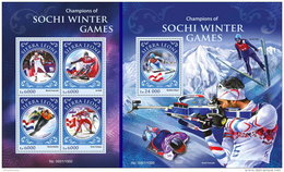 SIERRA LEONE 2016 ** Champions Of Sochi Winter Games M/S+S/S - OFFICIAL ISSUE - A1617 - Winter 2014: Sochi