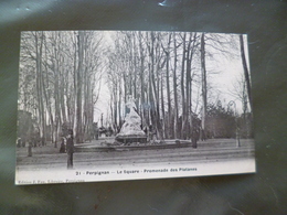 CPA 66 Pyrénées Orientales Perpignan édition Fau émail Rosé Le Square Promenade Des Platanes TBE Superbe!! - Perpignan