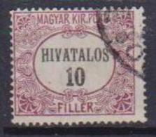 UNGHERIA  1921 SERVIZIO CENTRO NERO YVERT.1 USATO VF - Dienstmarken