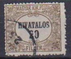 UNGHERIA  1921 SERVIZIO CENTRO NERO YVERT.2 USATO VF - Dienstmarken