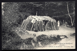 CPA ANCIENNE FRANCE- ST-NOM-LA-BRETECHE (78)- CABANE DE BUCHERON EN FORET- TRES GROS PLAN AVEC ANIMATION- 2 SCANS - St. Nom La Breteche