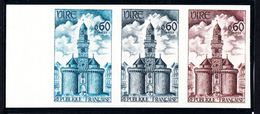 FRANCE - N°1500** - VIRE - PORTE DE L'HORLOGE - ESSAI EN BANDE DE 3 - LUXE. - Color Proofs 1945-…