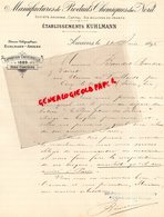 80- AMIENS- RARE LETTRE MANUSCRITE SIGNEE KUHLMANN- MANUFACTURE PRODUITS CHIMIQUES DU NORD- EXPOSITION UNIVERSELLE 1889 - 1800 – 1899