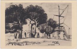 Carte Signé Edouard Collin,dessin,église,arbre,escalier,rare,alpes Maritimes,illustration - Ohne Zuordnung