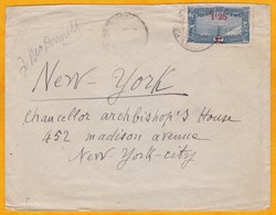 1924 - 1927 - Enveloppe De Djibouti, C. F Somalis Vers New York, USA - YT 117: 1f25 Sur 1 F Seul - Cartas & Documentos