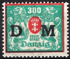 DANZICA, DANZIG, GERMANIA, ANTICHI STATI, STEMMI, COAT OF ARMS, 1923,  NUOVI (MLH*)   Michel D35Y    Scott O39 - Servizio