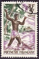 POLYNESIE 1958  -  YT  6  - Pêcheur - Oblitéré - Cote 1.30e - Gebraucht