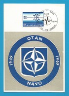 Belgien 1974  Mi.Nr. 1764 , Europa CEPT Sympathie Mitläufer - 25 Jahre In Der NATO - Maximum Card - 20.4.1974 - 1974
