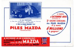 Buvard Piles Mazda, Grand Concours, Mr Martinais De Vitré, Gagnant. - Batterie