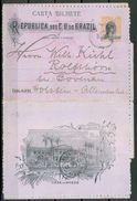 1901 , BRASIL , ENTERO POSTAL CIRCULADO A BOVENAU , TRÁNSITO DE LISBOA - Briefe U. Dokumente