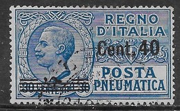 Italia Italy 1924 Regno Pneumatica Leoni Soprastampati C40 Sa N.PN7 US - Pneumatische Post