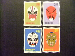 FORMOSA FORMOSE Taiwan 1966 MASQUES D'ACTEURS De THÉÂTRE Yvert 533 / 536 ** MNH - Nuevos