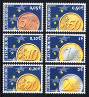LUXEMBOURG 2001 Euro Currency: Set Of 6 Stamps UM/MNH - Neufs