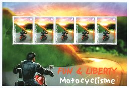 LUXEMBOURG 2010 Leisure & Liberty / Motorcycling: Sheet Of 5 Stamps UM/MNH - Nuevos