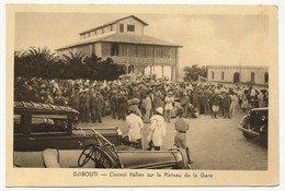 CPA - DJIBOUTI - Convoi Italien Sur Le Plateau De La Gare - Gibuti